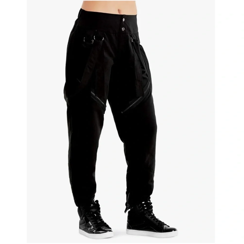 Balera Black Hip Hop Dance Pants MC Low Rise Wide Leg Performance Costume